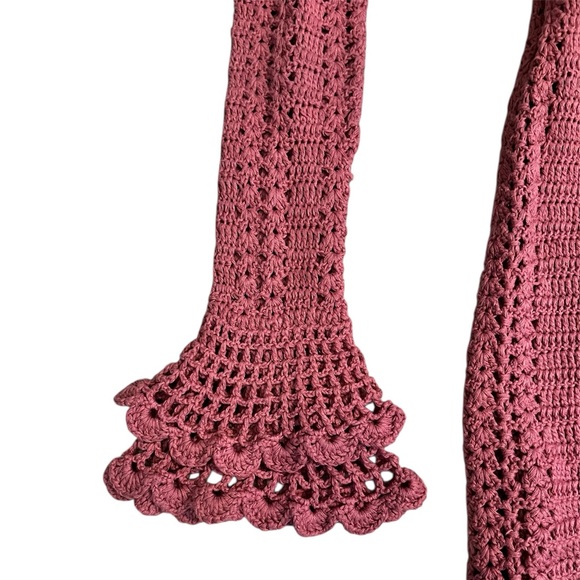 NWT Vintage Betsey Johnson New York Crochet Ribbon Bell Sleeve Duster Cardigan - Picture 4 of 7